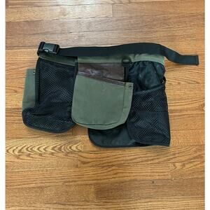 Vintage Winchester Shooting Belt Dump Pouch Green‎ Black Brown Leather EUC